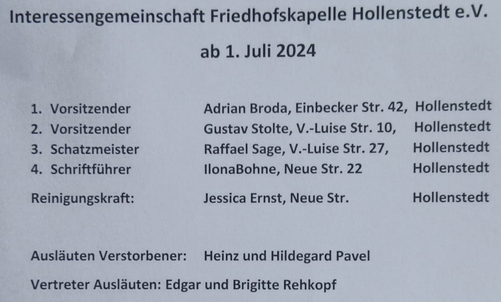 Interessengemeinschaft-Friedhofskapelle-Hoolenstedt Interessengemeinschaft Friedhofskapelle Hollenstedt
